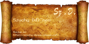 Szuchy Dénes névjegykártya